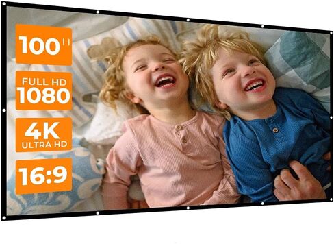 Foldable Anti-Crease 100 inch Projection Screen, 16:9 Portable Projector Movies Screens Double Sided Video Projector Screen for Home, Party, Classroom, Office in Saudi Arabia