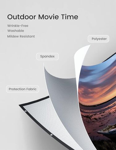 Foldable Anti-Crease 100 inch Projection Screen, 16:9 Portable Projector Movies Screens Double Sided Video Projector Screen for Home, Party, Classroom, Office in Saudi Arabia