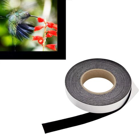 1 in x 60 ft - Vibrancy Enhancing Projector Screen Felt Tape Border Deepest Black Ultra High Contrast Flocking for DIY Screen Borders Absorbs Light, Brightens Image & Stops Bleed in Saudi Arabia