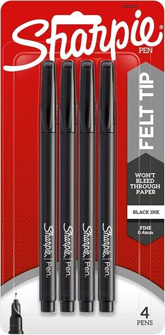 SHARPIE Wraps Pen, Fine Point, 4-Pack, Black (1924213) in Saudi Arabia