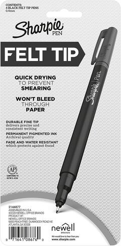 SHARPIE Wraps Pen, Fine Point, 4-Pack, Black (1924213) in Saudi Arabia