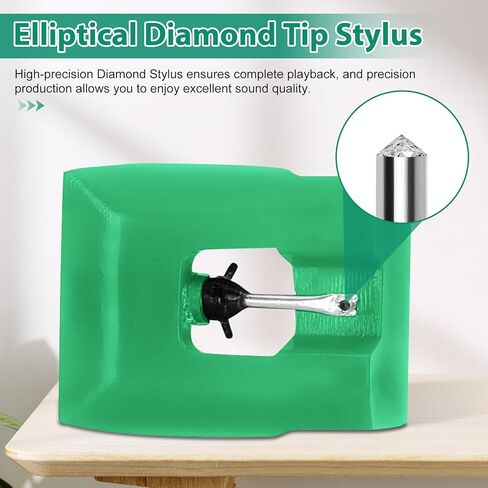 قلم بديل ATN95E لخرطوشة AT95E|أخضر، متوافق مع مشغل تسجيل الأقراص الدوارة Audio-Technica AT-LP120-USB، استبدال إبر مشغل السجل الماسي، مناسب AT93، AT3400، AT3450 in Kuwait