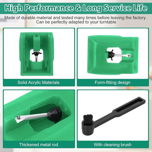 قلم بديل ATN95E لخرطوشة AT95E|أخضر، متوافق مع مشغل تسجيل الأقراص الدوارة Audio-Technica AT-LP120-USB، استبدال إبر مشغل السجل الماسي، مناسب AT93، AT3400، AT3450 in Kuwait