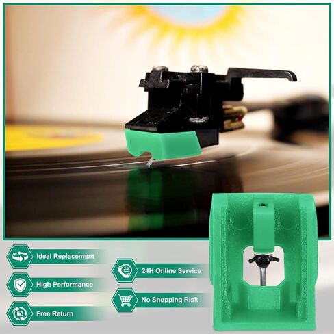 قلم بديل ATN95E لخرطوشة AT95E|أخضر، متوافق مع مشغل تسجيل الأقراص الدوارة Audio-Technica AT-LP120-USB، استبدال إبر مشغل السجل الماسي، مناسب AT93، AT3400، AT3450 in Kuwait