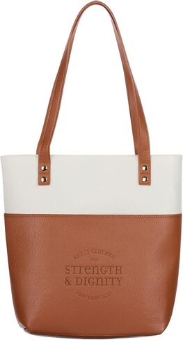 Christian Art Gifts Felt and Faux Leather Fashion Bible Cover Tote Bag with Inspirational Scripture, One Size in Kuwait