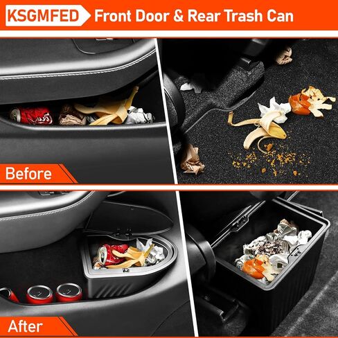 Trash Can fit Tesla Model Y,Rear Center Console Organizer Backseat Storage Box for Tesla Model Y Accessories,3D Striped Pattern Garbage Can Bin Accessories in Saudi Arabia