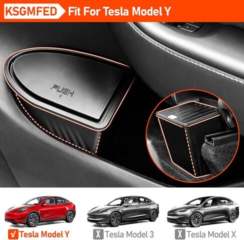 Trash Can fit Tesla Model Y,Rear Center Console Organizer Backseat Storage Box for Tesla Model Y Accessories,3D Striped Pattern Garbage Can Bin Accessories in Saudi Arabia