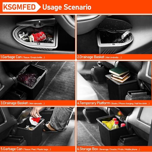 Trash Can fit Tesla Model Y,Rear Center Console Organizer Backseat Storage Box for Tesla Model Y Accessories,3D Striped Pattern Garbage Can Bin Accessories in Saudi Arabia