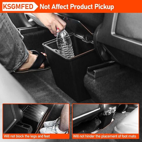 Trash Can fit Tesla Model Y,Rear Center Console Organizer Backseat Storage Box for Tesla Model Y Accessories,3D Striped Pattern Garbage Can Bin Accessories in Saudi Arabia