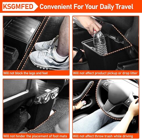 Trash Can fit Tesla Model Y,Rear Center Console Organizer Backseat Storage Box for Tesla Model Y Accessories,3D Striped Pattern Garbage Can Bin Accessories in Saudi Arabia