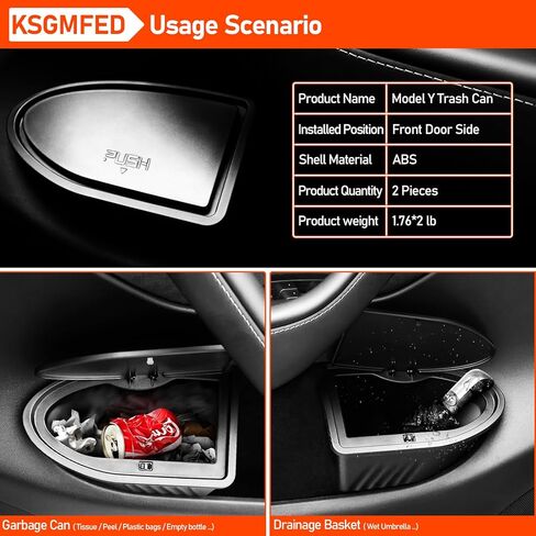 يمكن للقمامة أن تناسب طراز Tesla Y، صندوق تخزين المقعد الخلفي المنظم لوحدة التحكم المركزية الخلفية لملحقات Tesla Model Y، ملحقات سلة المهملات بنمط مخطط ثلاثي الأبعاد in Kuwait