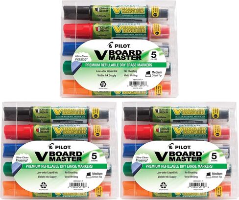 PILOT V Board Master Refillable Dry-Erase Markers, Bullet Tip, Blue Ink, 12 Count in Saudi Arabia