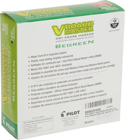 PILOT V Board Master Refillable Dry-Erase Markers, Bullet Tip, Blue Ink, 12 Count in Saudi Arabia