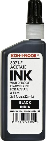 حبر Koh-I-Noor Ultradraw ذو أساس صبغي، زجاجة 0.75 أونصة، أسود (3085F.BLA) in Saudi Arabia