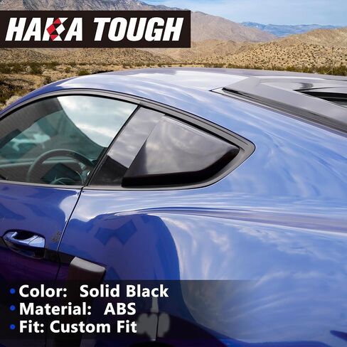 HAKA TOUGH نافذة خلفية لسيارة Ford Mustang 2015-2022، غطاء مغرفة للزجاج الأمامي الجانبي، ملحقات مظلة الشمس، أسود صلب، السائق الأيسر والراكب الأيمن، قطعتان in Kuwait