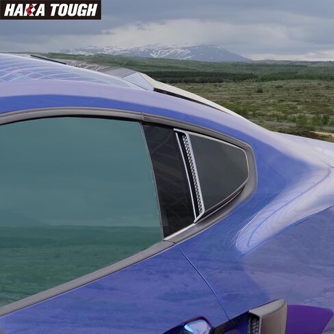 HAKA TOUGH نافذة خلفية لسيارة Ford Mustang 2015-2022، غطاء مغرفة للزجاج الأمامي الجانبي، ملحقات مظلة الشمس، أسود صلب، السائق الأيسر والراكب الأيمن، قطعتان in Kuwait