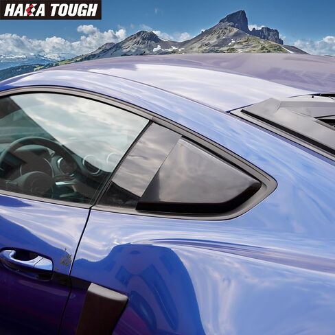 HAKA TOUGH نافذة خلفية لسيارة Ford Mustang 2015-2022، غطاء مغرفة للزجاج الأمامي الجانبي، ملحقات مظلة الشمس، أسود صلب، السائق الأيسر والراكب الأيمن، قطعتان in Kuwait