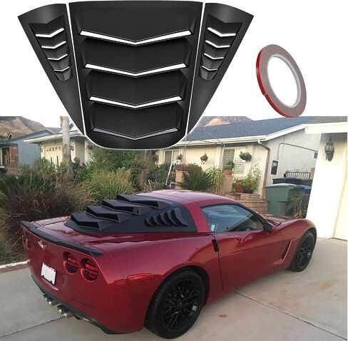 Yoursme Rear and Side Window Louvers Windshield Sunshade Cover Fits for 2005-2013 All Chevrolet Corvette C6 Coupe, Z06, Grand Sport and ZR1 ABS Matte Black in Saudi Arabia