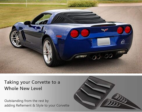 Yoursme Rear and Side Window Louvers Windshield Sunshade Cover Fits for 2005-2013 All Chevrolet Corvette C6 Coupe, Z06, Grand Sport and ZR1 ABS Matte Black in Saudi Arabia