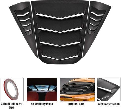 Yoursme Rear and Side Window Louvers Windshield Sunshade Cover Fits for 2005-2013 All Chevrolet Corvette C6 Coupe, Z06, Grand Sport and ZR1 ABS Matte Black in Saudi Arabia
