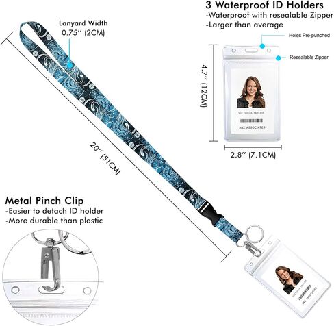 3 قطع من حبال التصميمات المتنوعة مع حامل بطاقة الهوية وحلقة مفاتيح للمفاتيح وبطاقة سفينة الرحلات البحرية والمعلمين والممرضات. حافظة شارة هوية شفافة مقاومة للماء. أساسيات الرحلات البحرية وإكسسوارات العمل. الأزهار خمر. in Kuwait