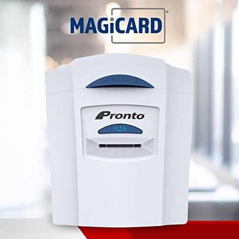Magicard Pronto ID Card Printer | with Beginner Software, 100 Blank ID Cards, Slot Punch, 100 Strap Clips, & 1 Color Ribbon | Single Sided ID Card Printer in Kuwait
