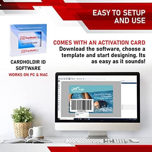 Magicard Pronto ID Card Printer | with Beginner Software, 100 Blank ID Cards, Slot Punch, 100 Strap Clips, & 1 Color Ribbon | Single Sided ID Card Printer in Kuwait