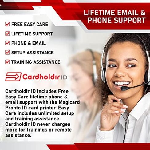 Magicard Pronto ID Card Printer | with Beginner Software, 100 Blank ID Cards, Slot Punch, 100 Strap Clips, & 1 Color Ribbon | Single Sided ID Card Printer in Kuwait