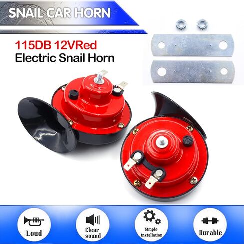 2PCS Train Horn Super Loud Snail Horn for Truck 12v Electric Waterproof Double Horn Air Speakers with Brackets and Screws Train Horn for Cars, Motorcycle, Bikes & Boats in Kuwait