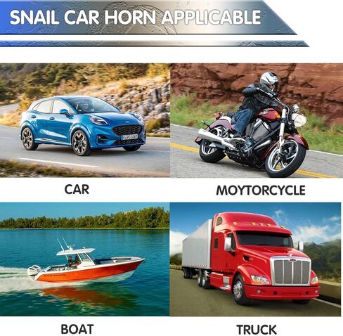 2PCS Train Horn Super Loud Snail Horn for Truck 12v Electric Waterproof Double Horn Air Speakers with Brackets and Screws Train Horn for Cars, Motorcycle, Bikes & Boats in Kuwait