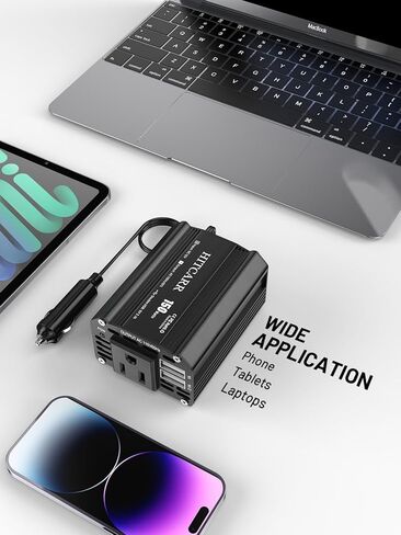 150W Power Inverter, Car Power Inverter Converter DC 12V to 110V AC Car Plug Adapter Outlet Converter with 3.1A Dual USB Charging Ports for Laptop Camping Trip Accessories in Saudi Arabia