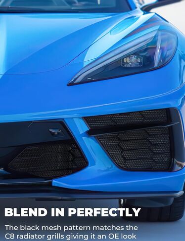 ISSYAUTO Front Mesh Honeycomb Grill Guard Compatible with 2020 2021 2022 2023 C8 Corvette, Upgraded Radiator Grille Guards, Aluminum Metal Car Grill Mesh Body Bumpers Outer Grill Grate, 2 Pc in Saudi Arabia