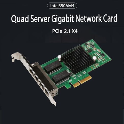 Dual-Port PCIe x4 Gigabit Network Card with Intel I350 1000M PCI Express Ethernet Adapter with Intel I350-T2 Two Ports LAN NIC Card for Windows/Server/Linux/Freebsd/DOS in Saudi Arabia