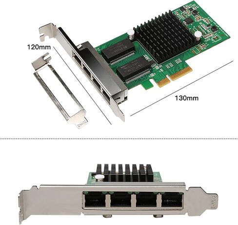 Dual-Port PCIe x4 Gigabit Network Card with Intel I350 1000M PCI Express Ethernet Adapter with Intel I350-T2 Two Ports LAN NIC Card for Windows/Server/Linux/Freebsd/DOS in Saudi Arabia
