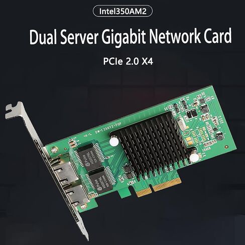 Dual-Port PCIe x4 Gigabit Network Card with Intel I350 1000M PCI Express Ethernet Adapter with Intel I350-T2 Two Ports LAN NIC Card for Windows/Server/Linux/Freebsd/DOS in Saudi Arabia