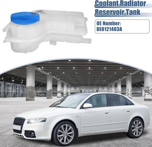 X AUTOHAUX خزان المبرد المبرد 8E0121403A زجاجة توسيع تجاوز المبرد مع غطاء ومستشعر لأودي A4 كواترو 2002-2008 مجموعة واحدة in Saudi Arabia