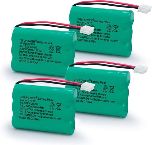 27910 بطارية هاتف لاسلكية قابلة للشحن متوافقة مع 89-1323-00-00 E1112 E2801 TL72108 SD-7501 23-959 سماعات لاسلكية 3.6 فولت (عبوة من 4) in Kuwait