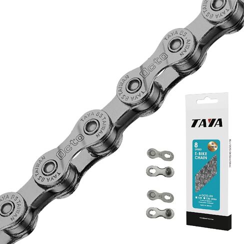 سلسلة دراجة TAYA e-OCTO-DH فردية و7-8 سرعات، 136 وصلة، مقاومة للصدأ GST، تحول متين وسلس، للدراجة الإلكترونية والحصى وMTB in Saudi Arabia