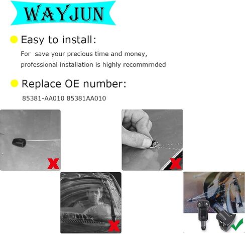 فوهات غسيل الزجاج الأمامي 85381-AA010 متوافقة مع 99-08 Toyota Corolla، 97-01 Toyota Camry، 05-10 Toyota Tacoma، 00-05 Toyota Echo Spray Jet Kit (عبوة من قطعتين) in Saudi Arabia