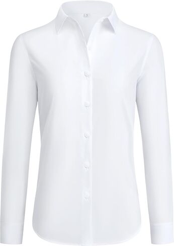 siliteelon Button Down Shirts for Women Wrinkle Free Dress Shirts Long Sleeve Shirts Formal Work Office Blouses Tops in Saudi Arabia
