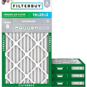 Filterbuy 28x30x1 Air Filter MERV 8 Dust Defense (4-Pack), Pleated HVAC AC Furnace Air Filters Replacement (Actual Size: 27.75 x 29.75 x 0.75 Inches)