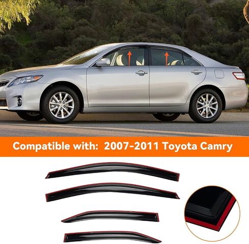 4pcs JDM 3D Wavy MU Style Window Visors Compatible with 2014-2021 Mazda 6 Atenza, Front+Rear Left+Right Outside Mount Type Dark Smoke Tint Tape-On Side Sun Rain Guards Set of 4 in Saudi Arabia