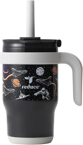 Reduce 14oz Coldee Tumbler with Handle for Youth - Vacuum Insulated Stainless Steel Mug with Lid & Straw - Keeps Drinks Cold up to 18 Hours - Spill-Proof & Chew-Resistant Straw - Pink Lemonade in Saudi Arabia
