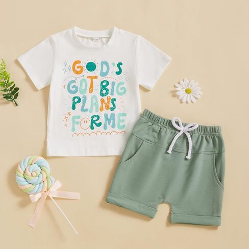 CIYCUIT Baby Boy Summer Clothes Short Sleeve Letter Print Shirt Shorts Set in Saudi Arabia