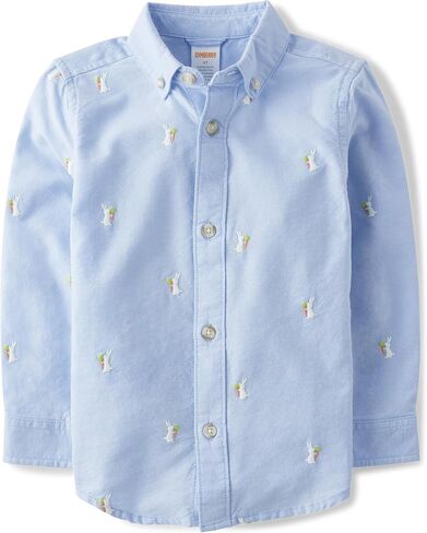 Gymboree,and Toddler Long Sleeve Button Up Shirts,Green Santa Hats,10 in Saudi Arabia
