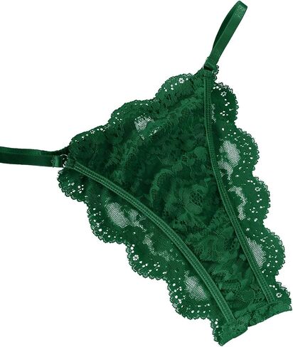 Lilosy Sexy Underwire Push Up Scallop Floral Lace Sheer Lingerie Set for Women Bra and Panty 2 Piece in Kuwait