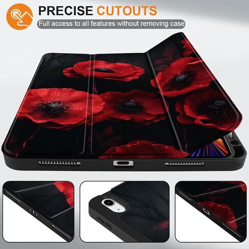 MEEgoodo Tablet Cases for iPad Air 11 inch Case 2024 (with M2 Chip)/iPad Air 5th Generation Case/iPad Air 4th Generation Case 10.9 inch 2022 2020, Beautiful Fantasy Flower in Saudi Arabia