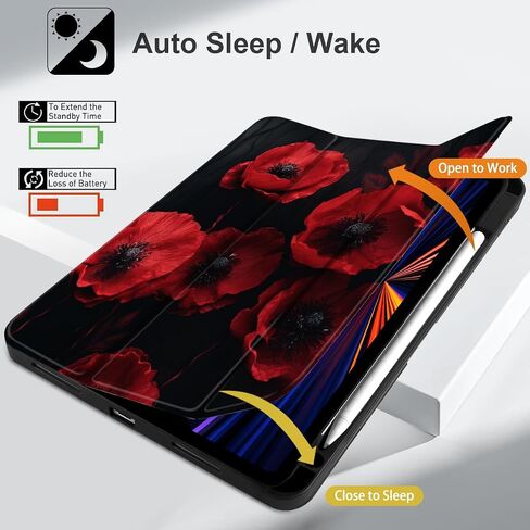 MEEgoodo Tablet Cases for iPad Air 11 inch Case 2024 (with M2 Chip)/iPad Air 5th Generation Case/iPad Air 4th Generation Case 10.9 inch 2022 2020, Beautiful Fantasy Flower in Saudi Arabia