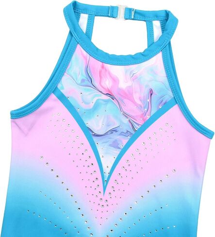 Gymnastics Leotards for Girls With Shorts Sparkly Ballet Dance Clasp Back Activewear in Kuwait