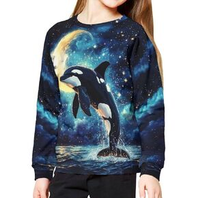 Girls Boys Sweatshirt Fall Outfit Kids Comfy Sweaters Pullover Tops 6-14 Years Old